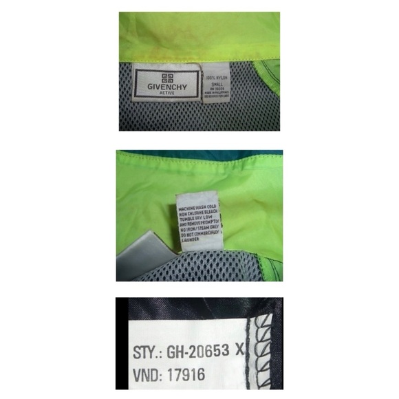 Vintage 90s Givenchy Active Sports Neon Yellow Windbreaker Retro Unisex Logo Ski - Picture 13 of 16